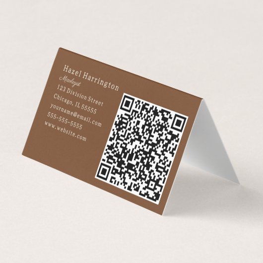 QR Code Artistiek Gevouwen Visitekaartje Aardse Kl (Achterkant)