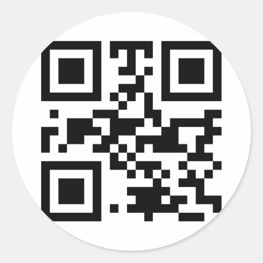 QR-code "ATHEIST" Ronde Sticker (Voorkant)