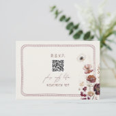QR Code Automne Anémonique Mariage floral RSVP (Debout devant)
