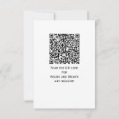 QR Code Baby Registry Girl Shower Kaart (Achterkant)