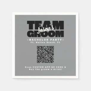 QR Code Bachelor Party Koop Drank Team Bruidegom B Servet