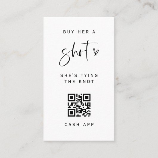 QR Code Bachelorette Party Drink Scan Kaart E100 Visitekaartje (Voorkant)