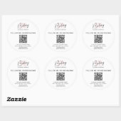 QR Code Bakery Monogram Logo Zakelijke Sticker (Vel)