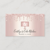 QR-code Bakkerij Roos Gold Glitter Drift Deeg Visitekaartje (Voorkant)