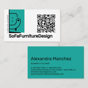 QR Code Bank Interieur Design Architect Meubels Visitekaartje