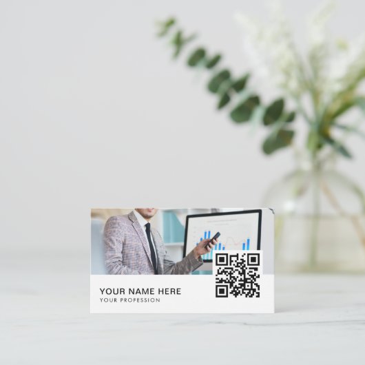 QR-code bankier Visitekaartje (Staand voorkant)