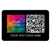 QR-code Barcode Zakelijke Logo Tekstnaam Sjabloon Magneet (Horizontaal)