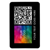 QR-code Barcode Zakelijke Logo Tekstnaam Sjabloon Magneet (Verticaal)