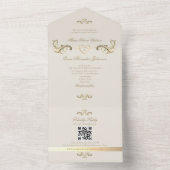 QR Code Barok Gouden Huwelijk All In One Uitnodiging (Binnen)