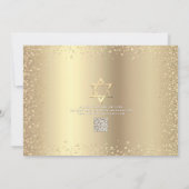 QR Code Bat Mitswa Black Gold Tree of Life Script Kaart (Achterkant)