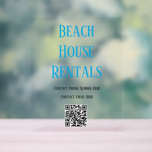 QR Code Beach Location de maison Typographie Cool  (Neutre)