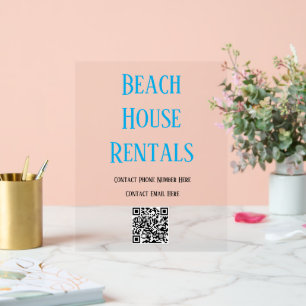 QR Code Beach Location de maison Typographie Cool 