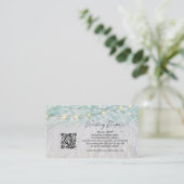 QR Code Beach Seaside String Lights Weddenschap De Informatiekaartje (Staand voorkant)