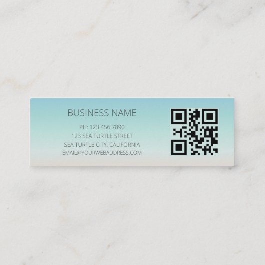 QR Code Beach Style Modern Minimal Mini Visitekaartje (Achterkant)