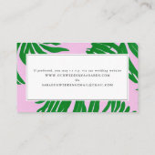 QR Code Beach Weddenschap RSVP roze groene palmboo Informatiekaartje (Achterkant)