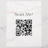 QR Code Beauty Salon Custom Logo Pink Marble Flyer (Achterkant)
