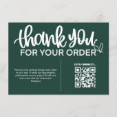 QR-code Bedankt voor uw aankoop pakket invoegen Informatiekaartje (Voorkant)