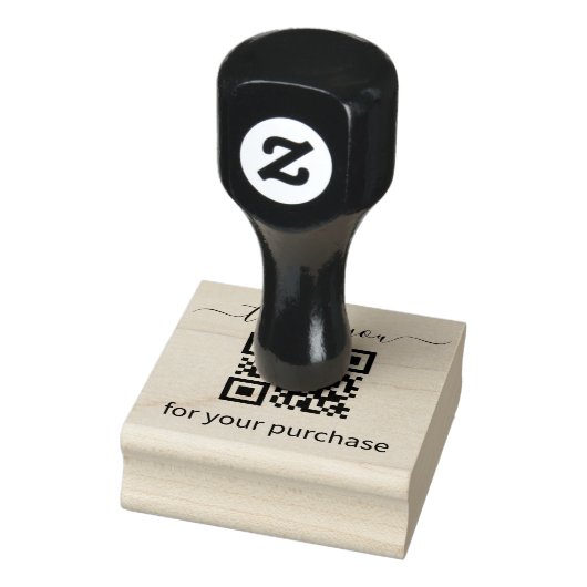 QR-code bedankt voor uw aankoop Rubberstempel (Stempel)