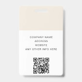 QR Code Bedrijf Logo Off Witte Foto Medewerker ID Badge (Back)