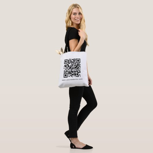 QR Code Bedrijf Logo Website Adres Tweezijdig Draagtas (Op model)
