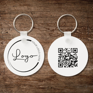 QR Code Bedrijf Zakelijke Logo Promotie Sleutelhanger