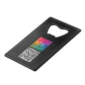 QR Code Bedrijfs Logo Monogram Naam Sjabloon Kredietkaart Flessenopener (Achterkant Gekanteld)