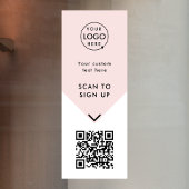QR-code | Bedrijfslogo Blush Roze Vrouwelijk Raamsticker