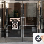 QR-code Bedrijfslogo Modern Minimalistisch Roze Ro Raamsticker (Kantoordeur)