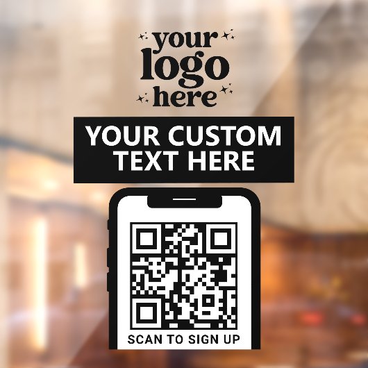 QR Code Bedrijfslogo Modern Minimalistisch Schoon  Raamsticker (Vel 2)