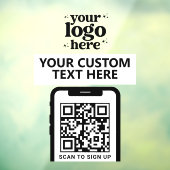 QR-code Bedrijfslogo Modern Minimalistisch Wit Raamsticker (Vel 3)