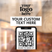 QR-code Bedrijfslogo Modern Minimalistisch Wit Raamsticker (Vel 2)