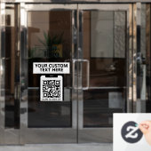 QR-code Bedrijfslogo Modern Minimalistisch Wit Raamsticker (Kantoordeur)