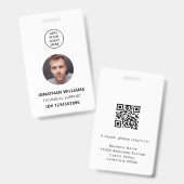 QR Code Bedrijfslogo Naam personeelslid Functie Ti Badge (Voor- en achterkant)