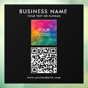 QR-code bedrijfslogo tekst vierkant eenvoudig sjab Raamsticker