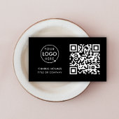 QR Code Bedrijfslogo Zwart Modern Professioneel Visitekaartje