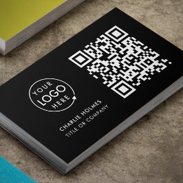 QR Code Bedrijfslogo Zwart Modern Professioneel Visitekaartje