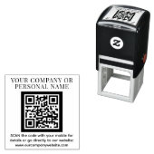 QR CODE bedrijfsnaam aangepaste tekst modern Zelfinktende Stempel (In situ)