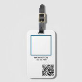 QR-code Bedrijfsnaam Logo afbeelding Titel Details Bagagelabel (Voorkant (verticaal))