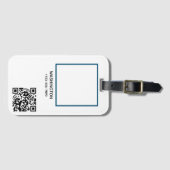 QR-code Bedrijfsnaam Logo afbeelding Titel Details Bagagelabel (Voorkant (horizontaal))