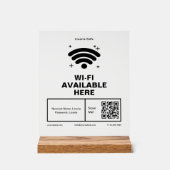 QR Code Bedrijfsnaam Minimale WiFi Details Acryl Bord (Voorkant)