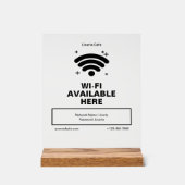 QR Code Bedrijfsnaam Minimale WiFi Details Acryl Bord (Voorkant)