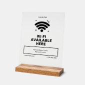 QR Code Bedrijfsnaam Minimale WiFi Details Acryl Bord (Hoek)