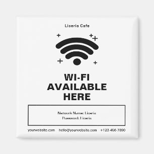 QR Code Bedrijfsnaam Minimale WiFi Details Magneet
