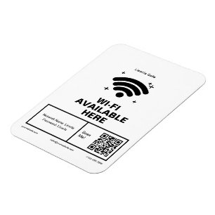 QR Code Bedrijfsnaam Minimale WiFi Details Magneet