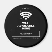 QR Code Bedrijfsnaam Minimale WiFi Details Magneet (Voorkant)