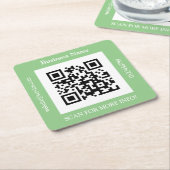 QR-code Bedrijfsnaam, webpromotiemiddel, rood vier Vierkante Kartonnen Onderzetter (Schuin)