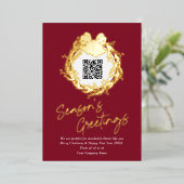 QR-code bedrijfsseizoenen groet Folie H Folie Feestdagenkaart (Staand Voorkant)