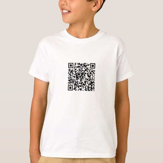 QR-code (beschrijving lezen) T-shirt (Voorkant)