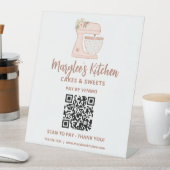 QR-code Betaal hier bankbakkerij gebak Reclamebord Met Voetstuk (Insitu)