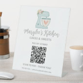 QR-code Betaal hier bankbakkerij gebak Reclamebord Met Voetstuk (Insitu)